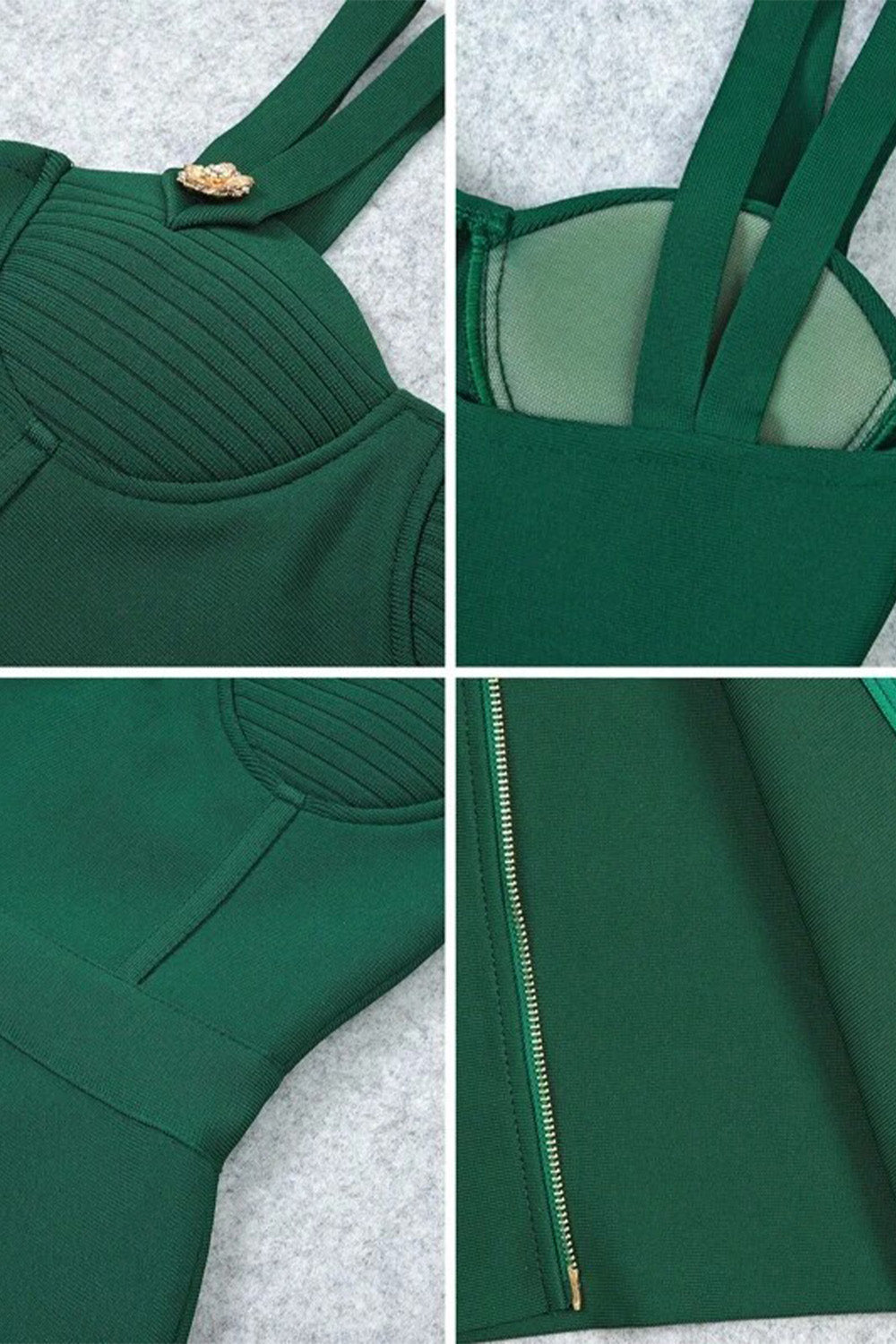 dark green bandage dress, green bandage dress, green bodycon dress, cocktail dress, bandage dress for women, knee length bandage dress, double strap bandage dress, sexy bandage dress