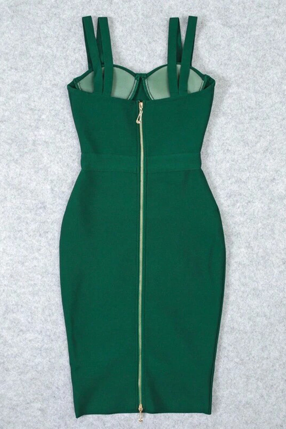 dark green bandage dress, green bandage dress, green bodycon dress, cocktail dress, bandage dress for women, knee length bandage dress, double strap bandage dress, sexy bandage dress