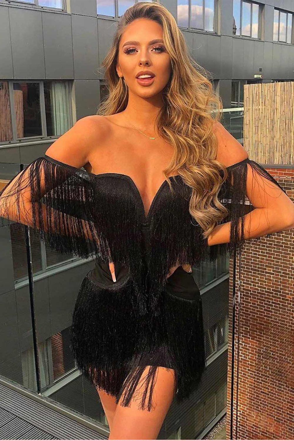 black bandage dress, black bodycon dress, cocktail dress, bandage dress for women, mini bandage dress, sleeveless bandage dress, off shoulder bandage dress, wedding dress, event dress, party dress, tassel bandage dress, fringe bandage dress, prom dress, v neck bandage dress